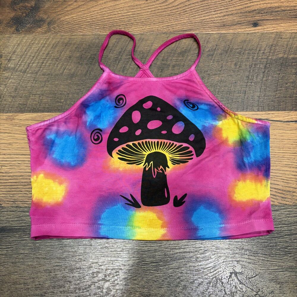 Earthbound Mushroom Tie-Dye Cropped Tank